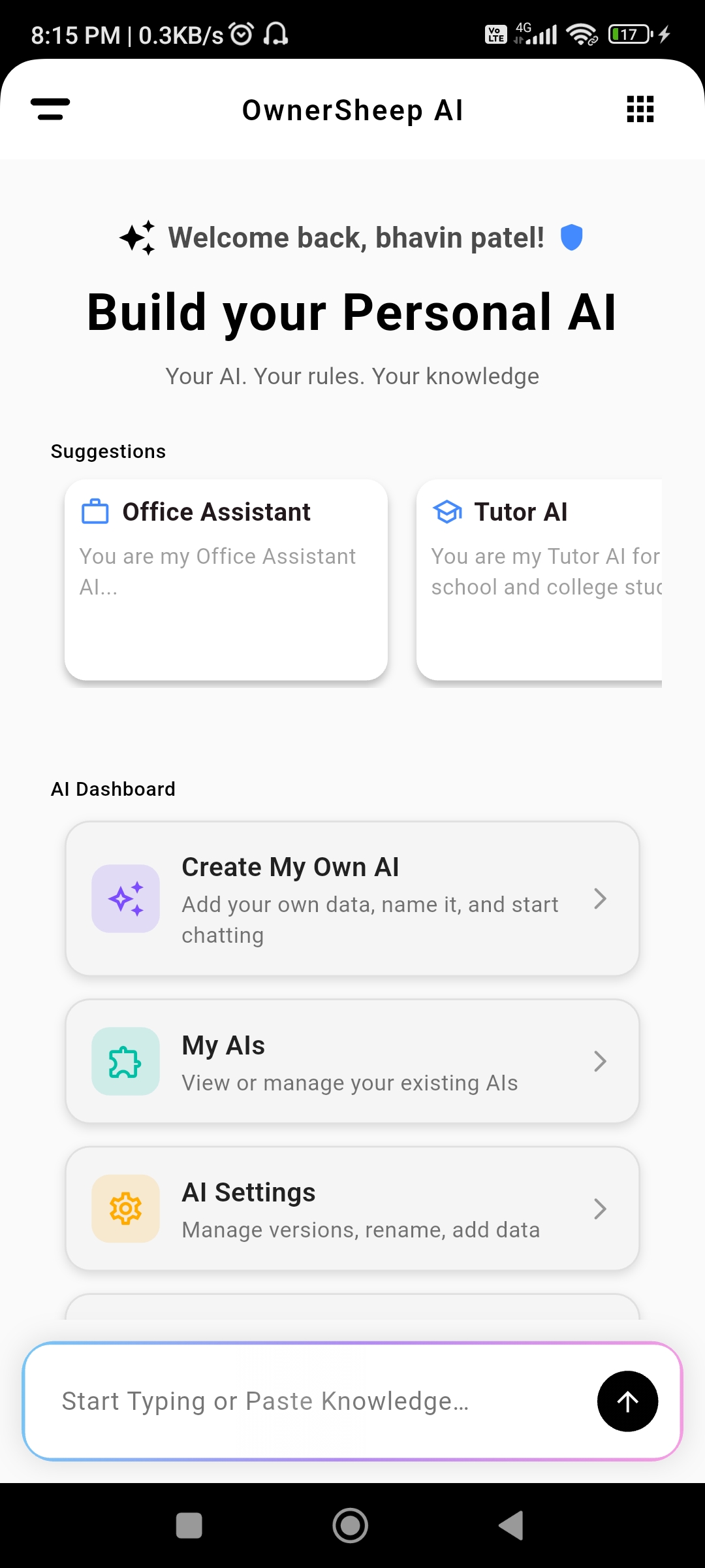 Ownersheep App Interface